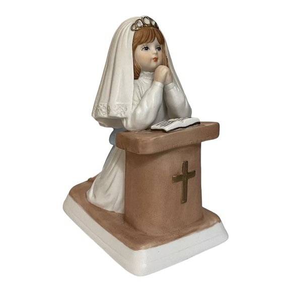 Enesco Religious Girl First Holy 1st Communion Ceramic Figure Statue VTG 1981 - Picture 1 of 14
